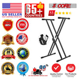 5 Core Keyboard Stand Dual X Shape Gear Adjustable Foldable Portable Key Board DJ Controller Stands