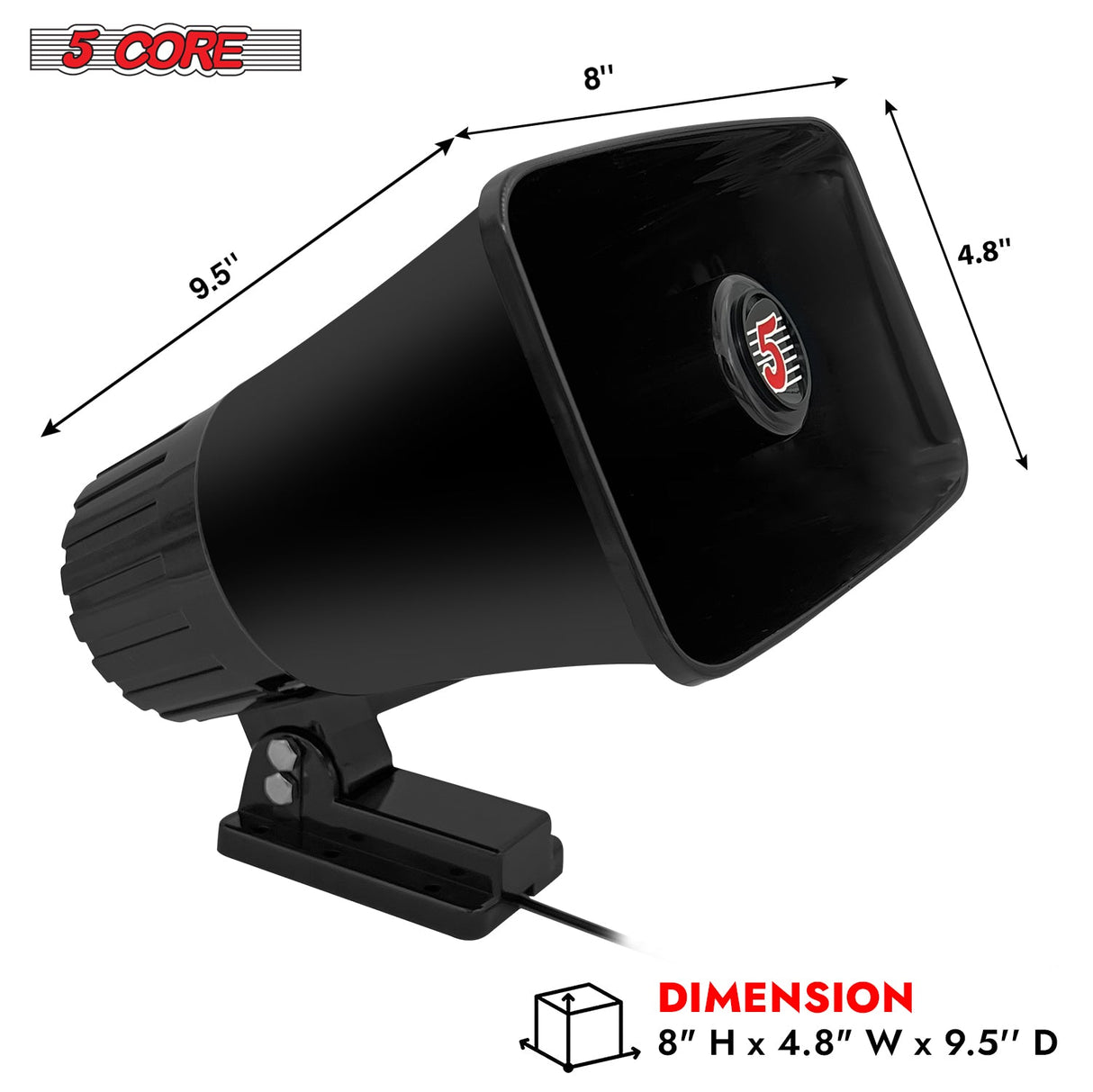 5Core Indoor Outdoor PA Horn Speaker 8 x 5 Inch Loud PA System 8 Ohm 65W Loud Siren Audio