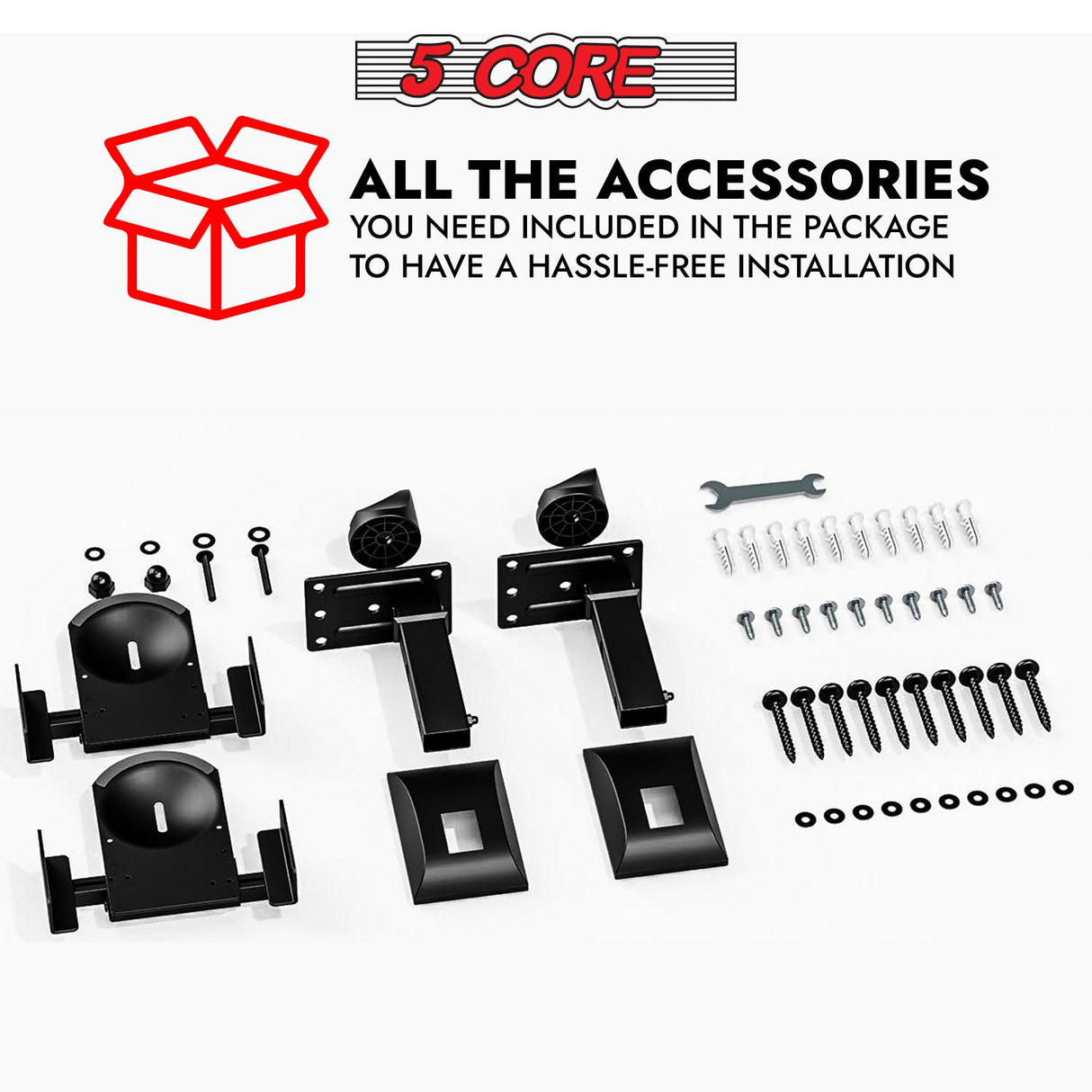 5Core Speaker Wall Mount Adjustable Swivel 11 Inch Space Bookshelf Brackets Pair