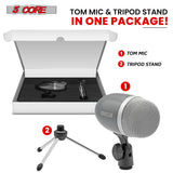 5Core Tom Snare Mic Cardioid Dynamic Microphone for Drum Kit Percussion Instrument GREY