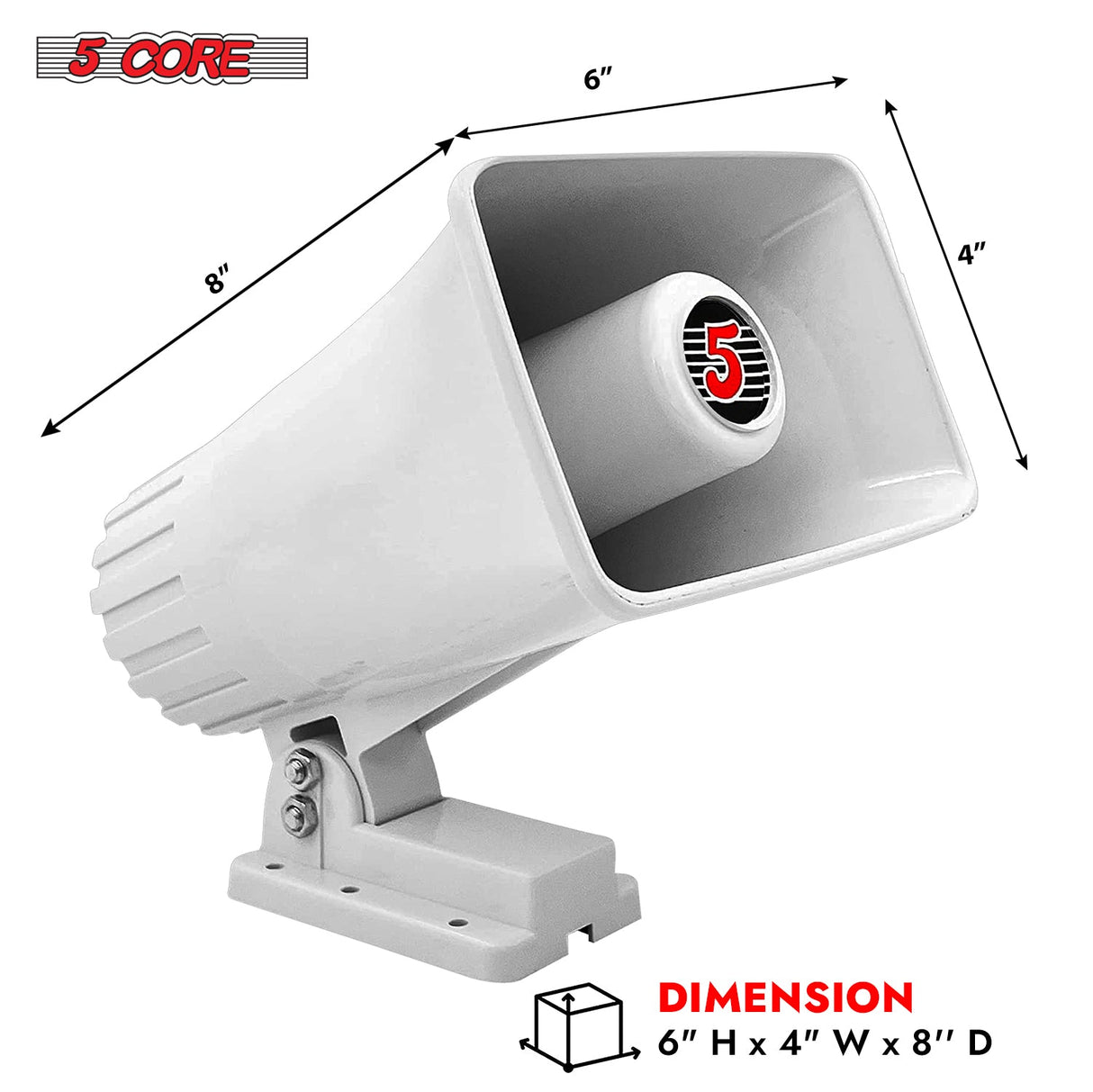 5Core Indoor Outdoor PA Horn Speaker 6 x 4 Inch Loud PA System 8Ohm 50W Loud Siren