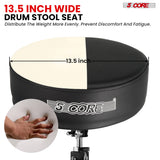 5Core Drum Throne Padded Adjustable Guitar Stool Drummer Seat for Adults & Kids BLACK - DS CH BLK PR HD