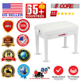 5 Core Adjustable Piano Bench Thick 3.25" Solid Wood Keyboard Stool Heavy Duty Musician Chair