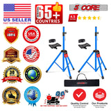 5 Core Speaker Stand Tripod Pair Heavy Duty Adjustable 48" Universal Mount for PA DJ Studio w Bag
