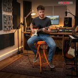 5Core Guitar Stool 3.15" Padded Chair Foldable Heavy Duty Music Seat Built in Foot Rest Guitar Stand
