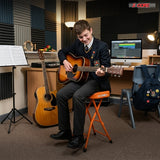 5Core Guitar Stool 3.15" Padded Chair Foldable Heavy Duty Music Seat Built in Foot Rest Guitar Stand