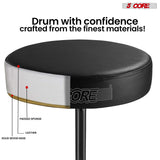 5 Core Drum Throne 3" Thick Padded Memory Foam Comfortable Drummer Stool 330Lb Capacity Adjustable