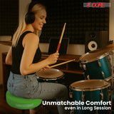 5 Core Drum Throne 3" Thick Padded Memory Foam Comfortable Drummer Stool 330Lb Capacity Adjustable
