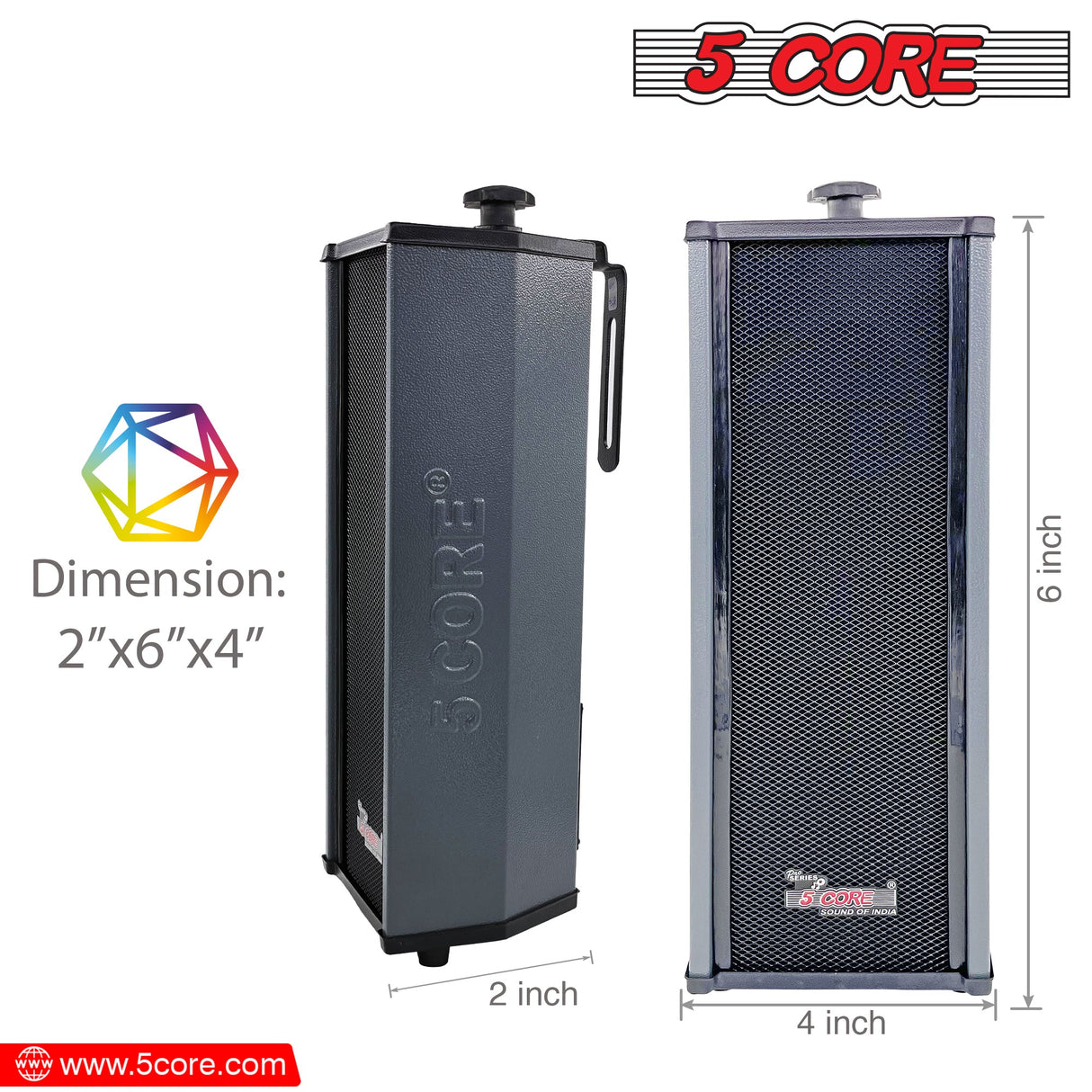 5Core Outdoor Speakers Stereo In Wall 100W Peak Passive Home Audio System