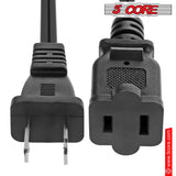 5Core AC Power Cord 15 Ft US Polarized Male to Female 2 Prong Extension Adapter Cords 16AWG 125V