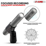 5Core Drum Mic Kit 7 Pcs Kick BassTom Snare Dynamic Mics Instrument Microphone Set GREY