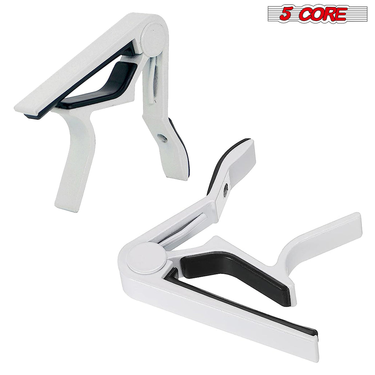 5 Core Capo Acoustic Electric Guitar 6 String Kapo 2 Pair Quick And Easy Adjustment Classic Clip For Banjo Mandolin