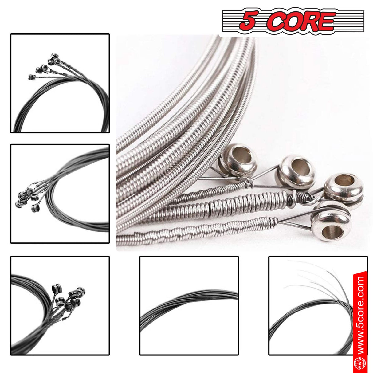 5 Core Bass Guitar Strings Brass Phosphor Bronze Extra Light Gauge Bright Tone 6 String Set