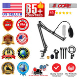 5Core Microphone Stand Suspension Desk Scissor Boom Arm 16" Shock Mount Pop Filter