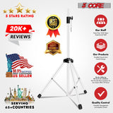 5Core Speaker Stand Tripod Tall Adjustable 72 Inch DJ Studio Monitor Stands Pole Mount WHITE