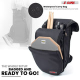 5Core Drum Throne Adjustable Guitar Stool Padded Seat + Drum Practice Pad Snare Drumming Stand
