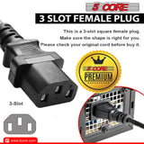 5Core AC Power Extension Cord heavy gauge 16AWG wire view
