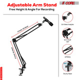 5Core Microphone Stand Suspension Desk Scissor Boom Arm w Shock Mount Pop Filter