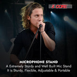 5 Core Mic Stand Pair Round Base Height Adjustable Universal Microphone Mount Stands