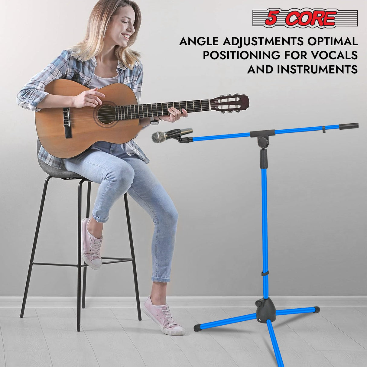 5Core Tripod Mic Stand Adjustable Holder Floor Microphone Boom Arm