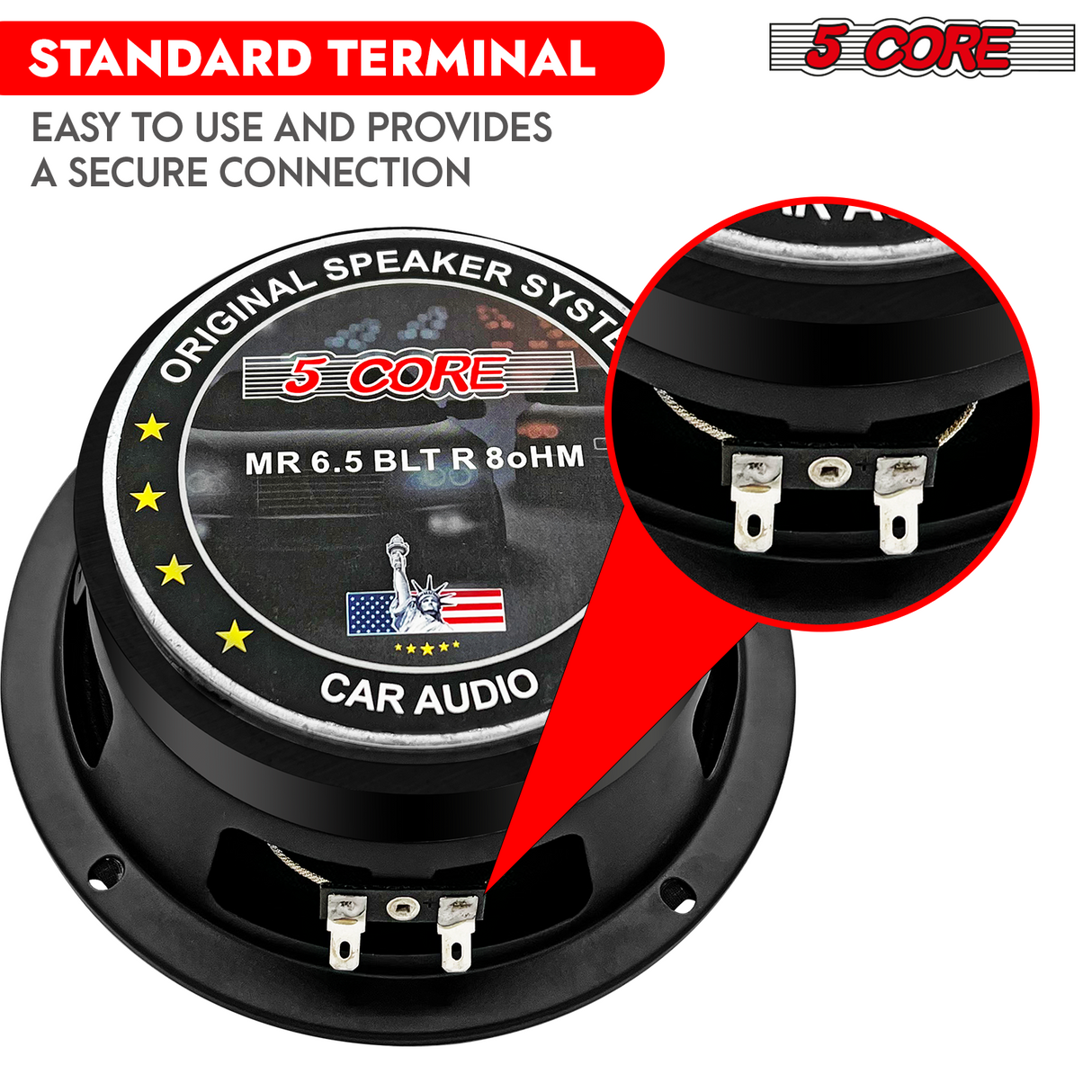5Core 6.5 Inch Midrange Speaker + Tweeter Combo  500W PMPO 8Ohm Subwoofer 300W PMPO Tweeters