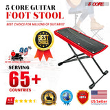 5Core Guitar Foot Stool Height Adjustable Folding Leg Rest Classical Footrest