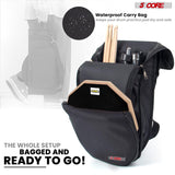 5Core Drum Throne Adjustable Guitar Stool Padded Seat + Drum Practice Pad Snare Drumming Stand