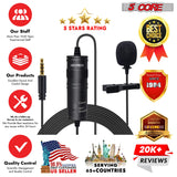 5Core Lavalier Microphone Clip On  Professional Grade 3.5mm Lapel Mic  Omnidirectional Lav Mic