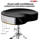 5Core Drum Throne Padded Guitar Stool Saddle Drummer Seat for Adults & Kids BLACK