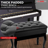 5 Core Piano Bench 3" Padded Cushioned Stool Wooden Heavy Duty Adjustable Musician Chair w Storage