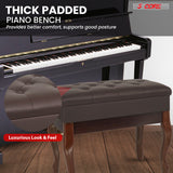 5 Core Piano Bench 3" Padded Cushioned Stool Wooden Heavy Duty Adjustable Musician Chair w Storage