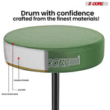 5 Core Drum Throne 3" Thick Padded Memory Foam Comfortable Drummer Stool 330Lb Capacity Adjustable