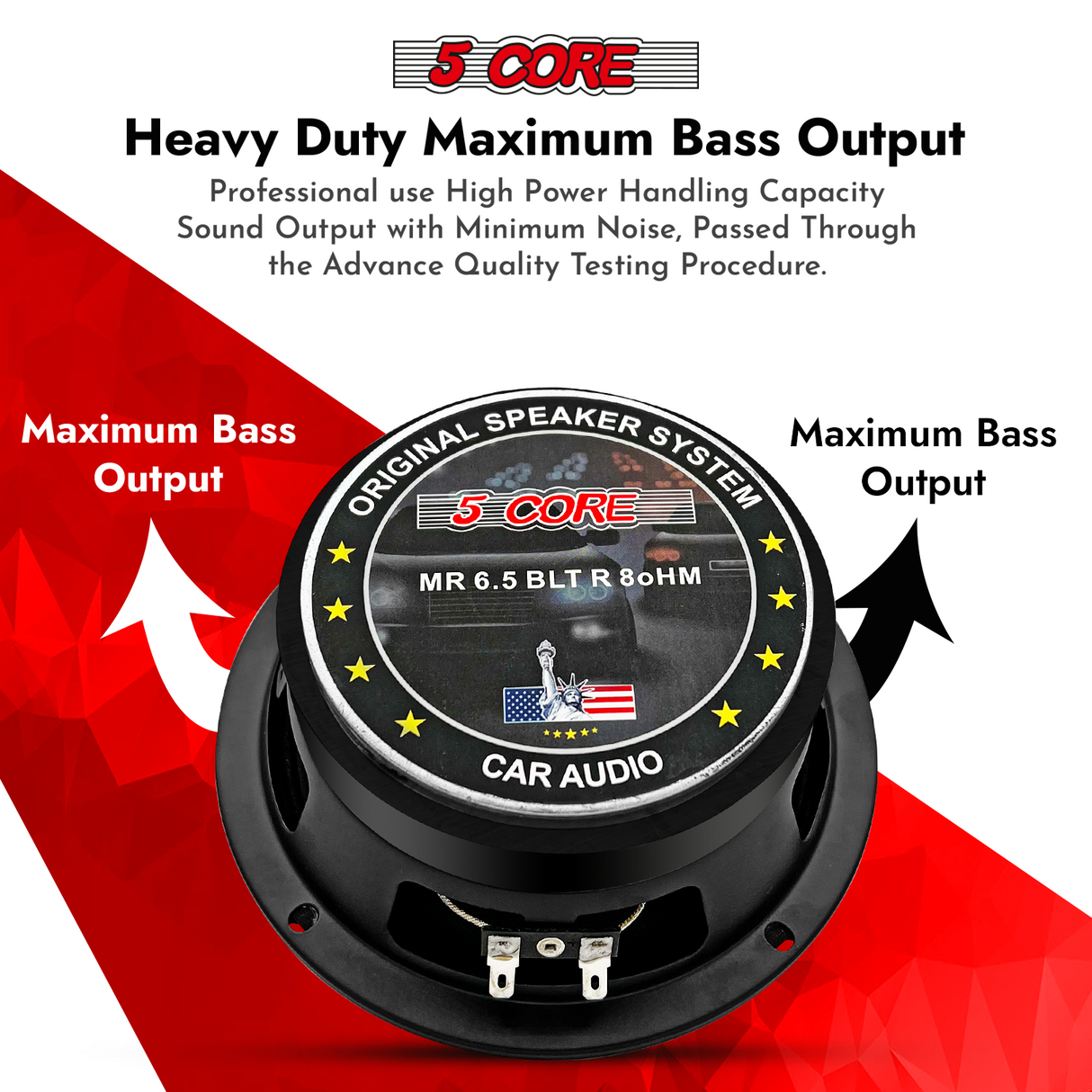 5Core 6.5 Inch Midrange Speaker + Tweeter Combo  500W PMPO 8Ohm Subwoofer 300W PMPO Tweeters