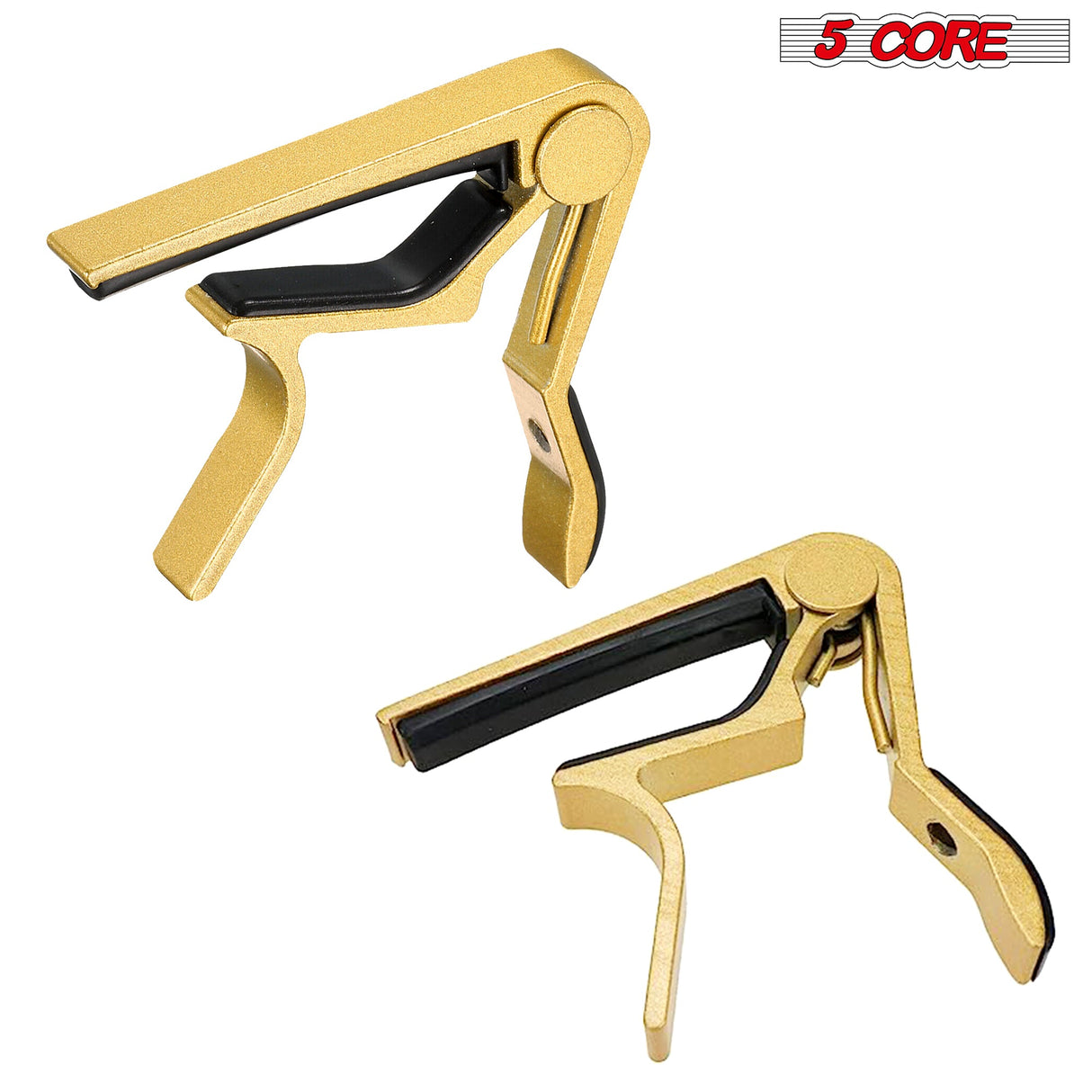 5 Core Capo Acoustic Electric Guitar 6 String Kapo 2 Pair Quick And Easy Adjustment Classic Clip For Banjo Mandolin