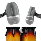 5Core Conga Mic Snare Tom Microphone Drum Kit Condenser XLR Instrument Mics GREY