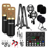 5 Core Podcast Equipment Bundle w Condenser Mic Voice Changer Audio Mixer
