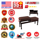 5 Core Duet Piano Bench 3.5 Inch Padded Cushioned Stool Wooden Heavy Duty Musician Chair w Storage
