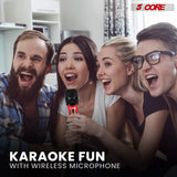5Core Wireless Microphone Pair UHF Handheld Microfonos Inalambricos Cordless Mic RED + GRAY