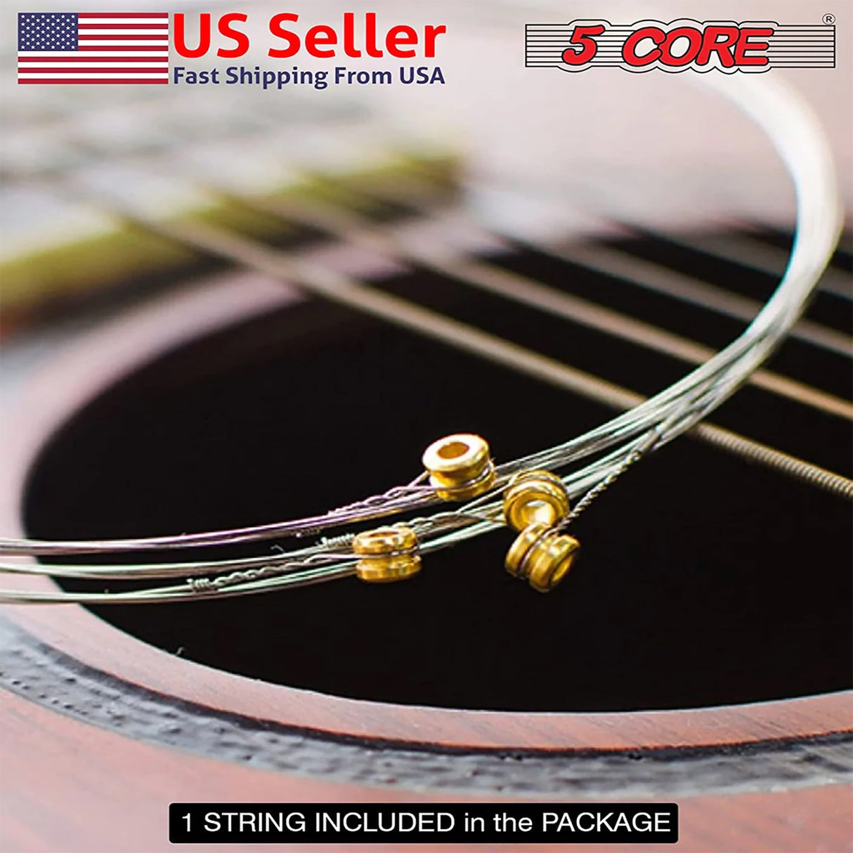 5Core Electric Guitar Strings Nickel 0.009-.042 Gauge w Bright Tone for 6 String Guitars