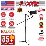 5 Core Tripod Mic Stand w Phone Holder Height Adjustable Microphone Mount Stands