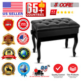 5 Core Piano Bench 3" Padded Cushioned Stool Wooden Heavy Duty Adjustable Musician Chair w Storage