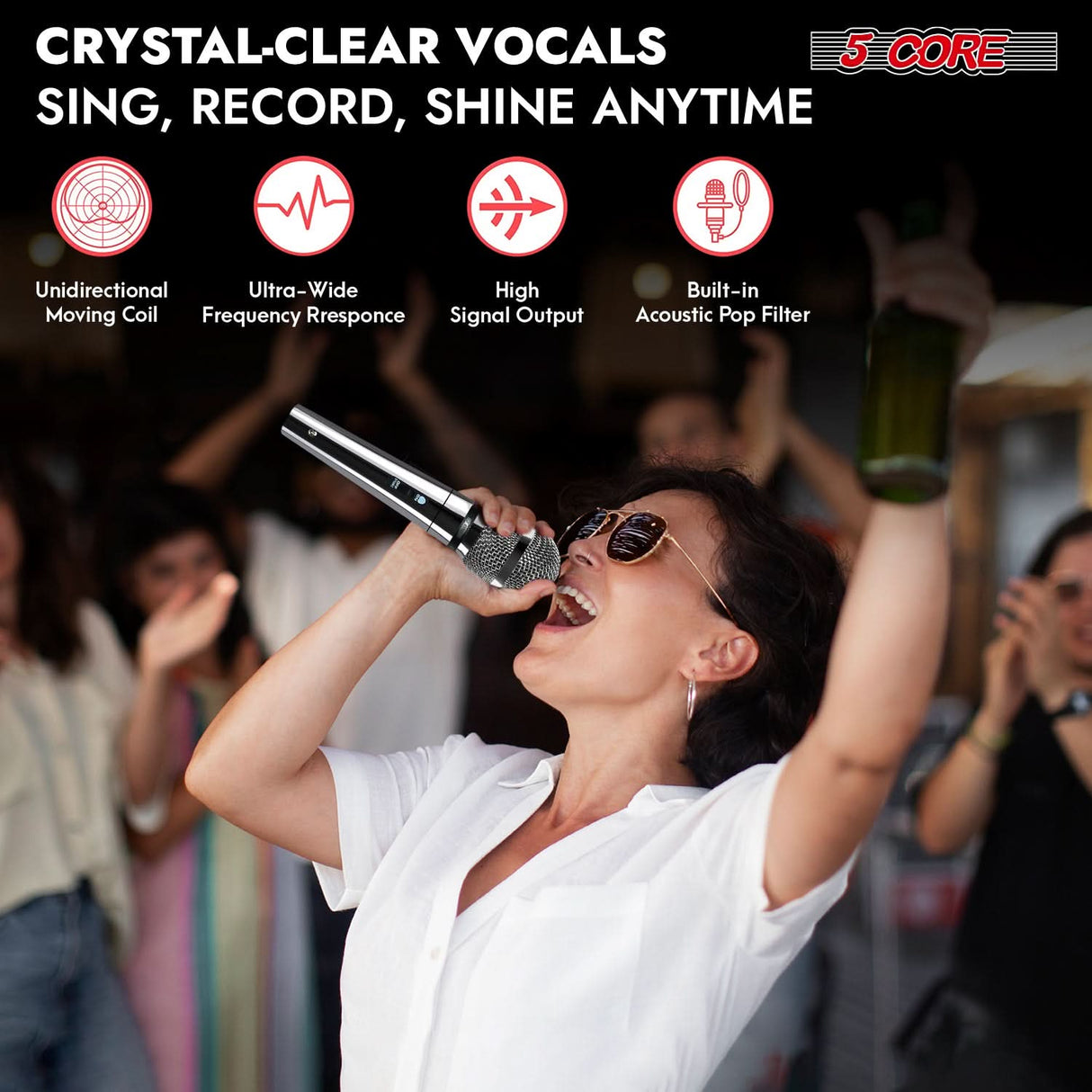 High-quality cardioid handheld mic with superior sound clarity