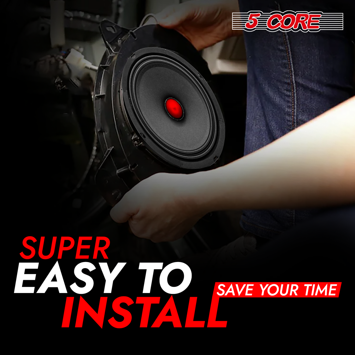 5Core 6.5 Inch Midrange Speaker + Tweeter Combo  500W PMPO 8Ohm Subwoofer 300W PMPO Tweeters