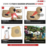 5Core Outdoor Wireless Speakers Bluetooth Rock Waterproof Linkable TWS Garden Speaker BROWN 1 PC