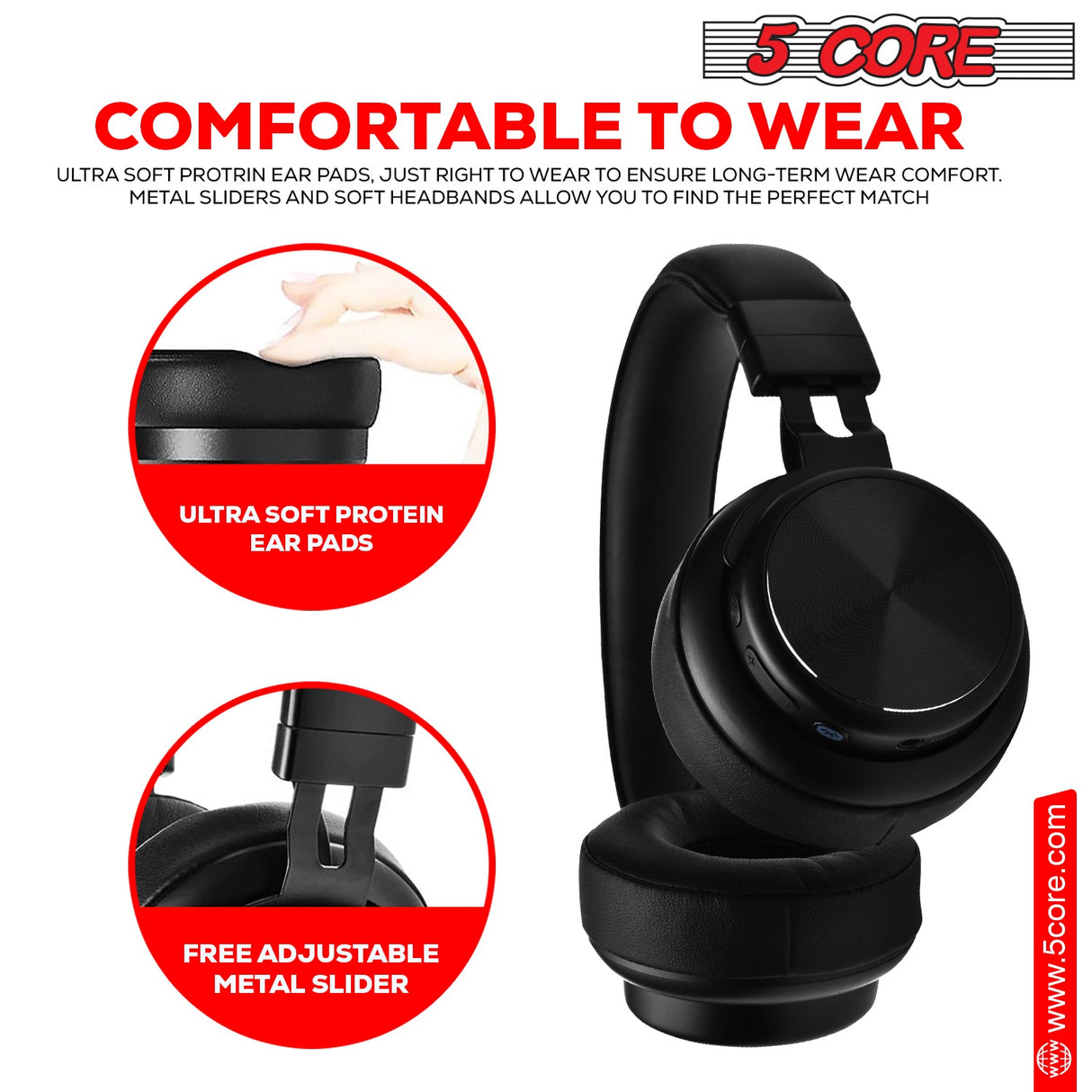 5Core Bluetooth Headphones Wireless Noise Cancelling Audifonos Inalambricos