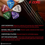Light gauge green celluloid guitar picks 0.46mm by 5Core