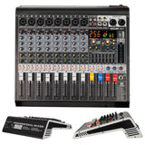 5 Core Audio Mixer 8 Channel DJ Equipment with Bluetooth USB Console Sound Board