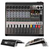 5 Core Audio Mixer 8 Channel DJ Soundboard USB Interface Bluetooth Mixing Console w 99 DSP Effect