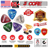 5Core 0.46mm green light celluloid picks for easy smooth strumming