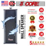 5Core Outdoor Speakers Stereo In Wall 100W Peak Passive Home Audio System
